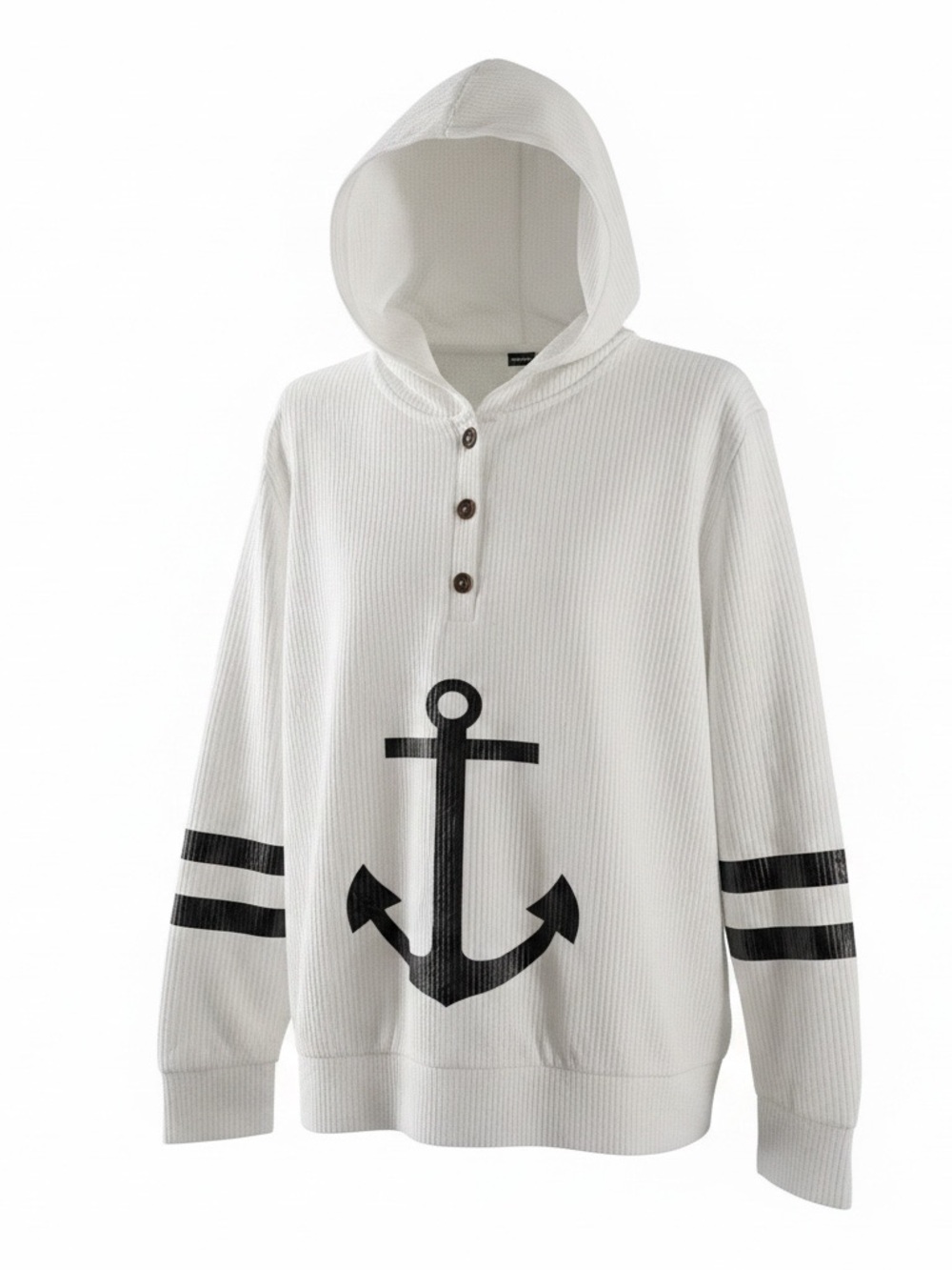 Women’s Nautical Hoodie - White with Navy Anchor. Ladies xl. Ready for summer!!!